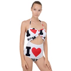 I Love Robert Scallop Top Cut Out Swimsuit by ilovewhateva