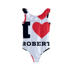 I Love Robert Kids  Frill Swimsuit by ilovewhateva