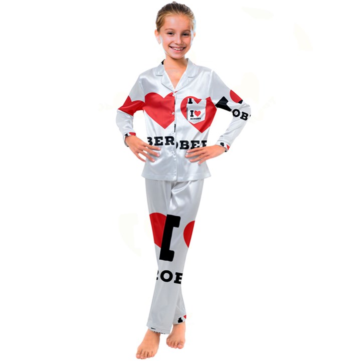 I love robert Kid s Satin Long Sleeve Pajamas Set