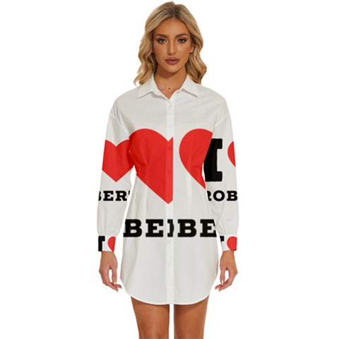 I Love Robert Womens Long Sleeve Shirt Dress by ilovewhateva