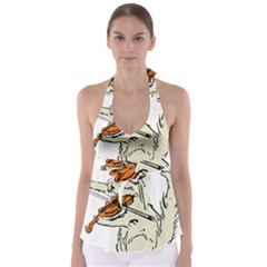 Cat Playing The Violin Art Babydoll Tankini Top by oldshool