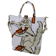 Cat Playing The Violin Art Buckle Top Tote Bag by oldshool