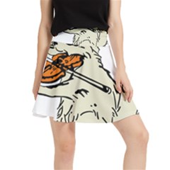 Cat Playing The Violin Art Waistband Skirt