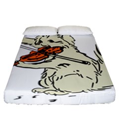 Cat Playing The Violin Art Fitted Sheet (queen Size) by oldshool