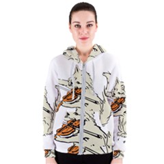 Cat Playing The Violin Art Women s Zipper Hoodie