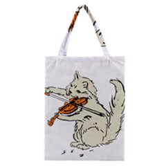 Cat Playing The Violin Art Classic Tote Bag by oldshool