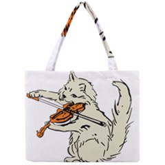 Cat Playing The Violin Art Mini Tote Bag