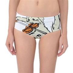 Cat Playing The Violin Art Mid-waist Bikini Bottoms by oldshool