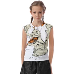 Cat Playing The Violin Art Kids  Raglan Cap Sleeve Tee by oldshool