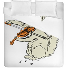 Cat Playing The Violin Art Duvet Cover Double Side (king Size)