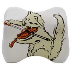 Cat Playing The Violin Art Velour Head Support Cushion by oldshool