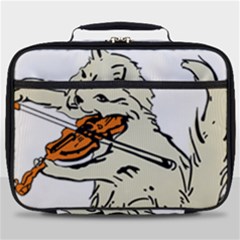 Cat Playing The Violin Art Full Print Lunch Bag by oldshool