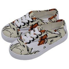 Cat Playing The Violin Art Kids  Classic Low Top Sneakers by oldshool