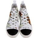 Cat Playing The Violin Art Men s Mid-Top Canvas Sneakers View1