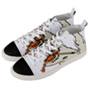 Cat Playing The Violin Art Men s Mid-Top Canvas Sneakers View2