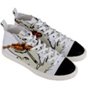 Cat Playing The Violin Art Men s Mid-Top Canvas Sneakers View3