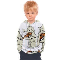 Cat Playing The Violin Art Kids  Overhead Hoodie