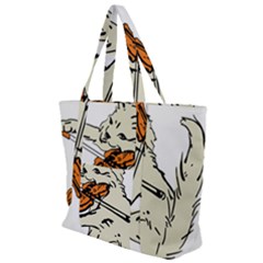 Cat Playing The Violin Art Zip Up Canvas Bag by oldshool