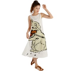 Cat Playing The Violin Art Summer Maxi Dress by oldshool