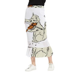 Cat Playing The Violin Art Maxi Fishtail Chiffon Skirt by oldshool