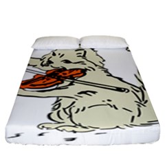 Cat Playing The Violin Art Fitted Sheet (king Size) by oldshool