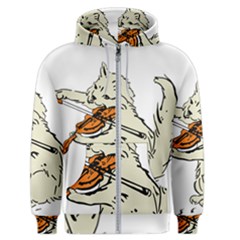 Cat Playing The Violin Art Men s Zipper Hoodie