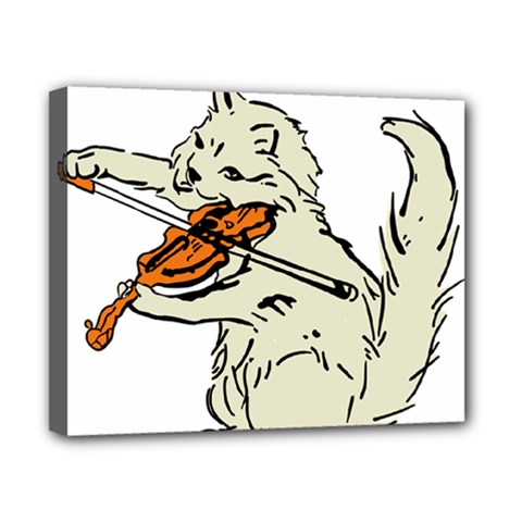 Cat Playing The Violin Art Canvas 10  X 8  (stretched) by oldshool