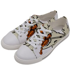 Cat Playing The Violin Art Men s Low Top Canvas Sneakers by oldshool