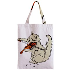 Cat Playing The Violin Art Zipper Classic Tote Bag by oldshool