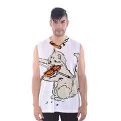 Cat Playing The Violin Art Men s Basketball Tank Top by oldshool