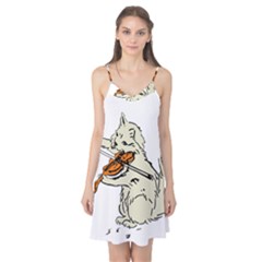 Cat Playing The Violin Art Camis Nightgown 