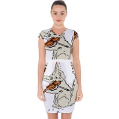 Cat Playing The Violin Art Capsleeve Drawstring Dress  by oldshool