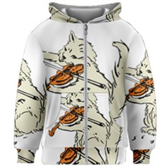 Cat Playing The Violin Art Kids  Zipper Hoodie Without Drawstring