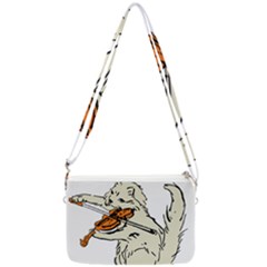 Cat Playing The Violin Art Double Gusset Crossbody Bag by oldshool