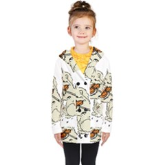 Cat Playing The Violin Art Kids  Double Breasted Button Coat by oldshool