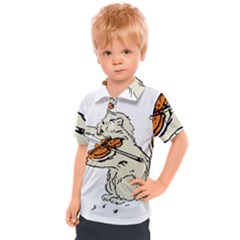 Cat Playing The Violin Art Kids  Polo Tee