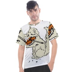 Cat Playing The Violin Art Men s Sport Top by oldshool