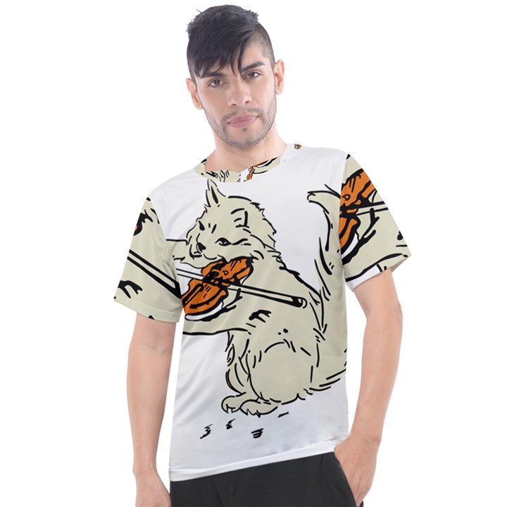 Cat Playing The Violin Art Men s Sport Top