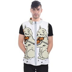 Cat Playing The Violin Art Men s Puffer Vest