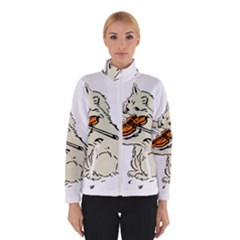 Cat Playing The Violin Art Women s Bomber Jacket