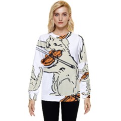 Cat Playing The Violin Art Hidden Pocket Sweatshirt