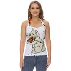 Cat Playing The Violin Art Basic Halter Top by oldshool