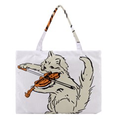 Cat Playing The Violin Art Medium Tote Bag