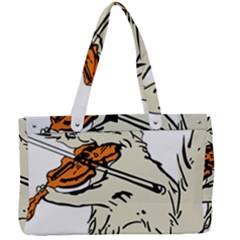 Cat Playing The Violin Art Canvas Work Bag