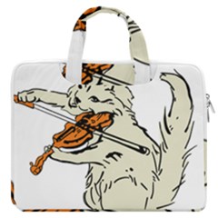 Cat Playing The Violin Art Macbook Pro 16  Double Pocket Laptop Bag  by oldshool