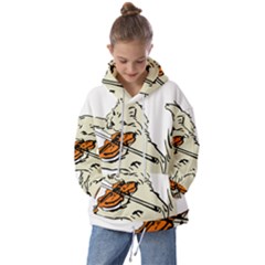 Cat Playing The Violin Art Kids  Oversized Hoodie