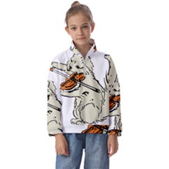 Cat Playing The Violin Art Kids  Half Zip Hoodie