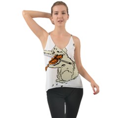 Cat Playing The Violin Art Chiffon Cami