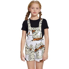 Cat Playing The Violin Art Kids  Short Overalls