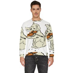 Cat Playing The Violin Art Men s Fleece Sweatshirt